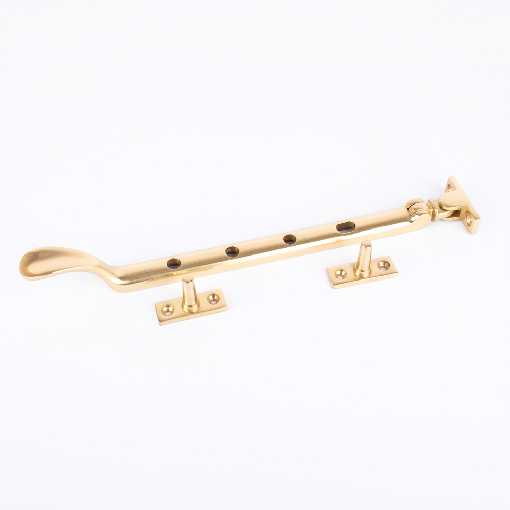 Non Locking Window Stay (300mm) - Polished Gold